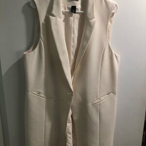 White House Black Market  lined long vest gorgeous fabric button front